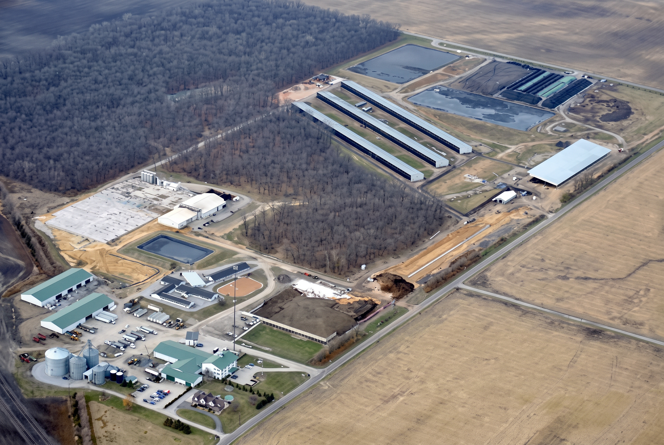 Aerial view of the BioTown Ag operation in Reynolds, Indiana